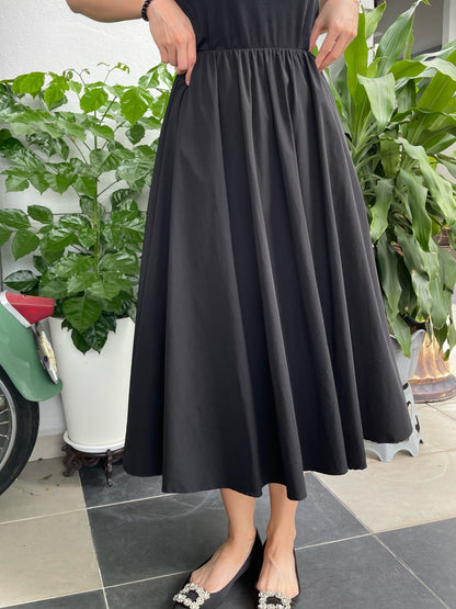 BUBBLE MAXI SKIRT IN WHITE/BLACK
