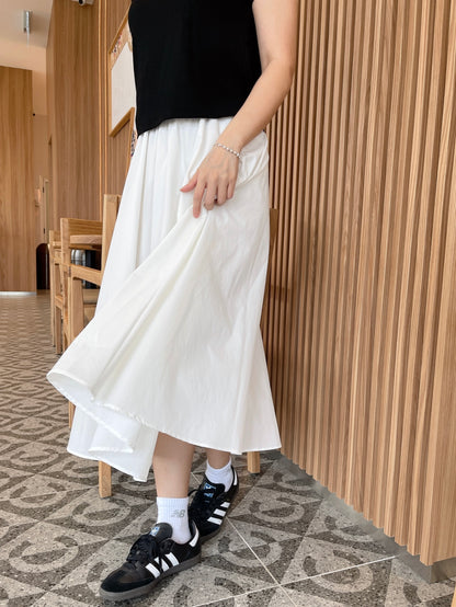 BUBBLE MAXI SKIRT IN WHITE/BLACK