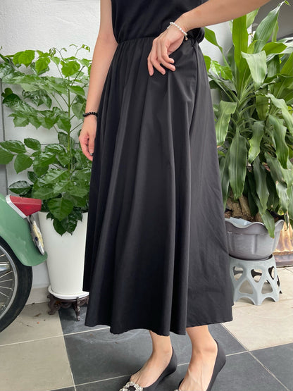 BUBBLE MAXI SKIRT IN WHITE/BLACK
