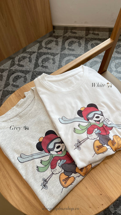 OVERSIZED MICKEY TEE IN WHITE/GREY