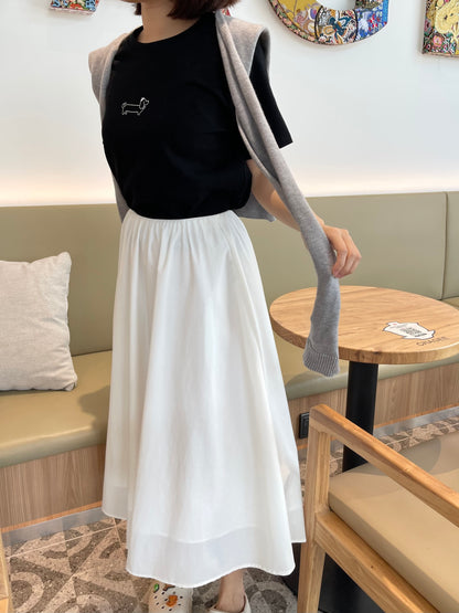 BUBBLE MAXI SKIRT IN WHITE/BLACK
