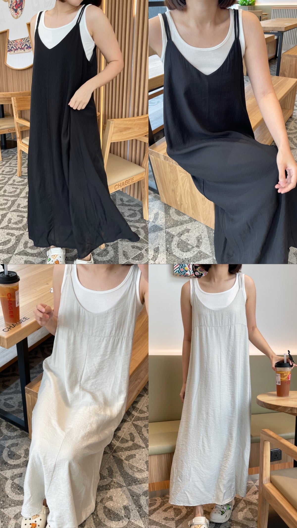 HELEN DRESS IN GREY/BLACK
