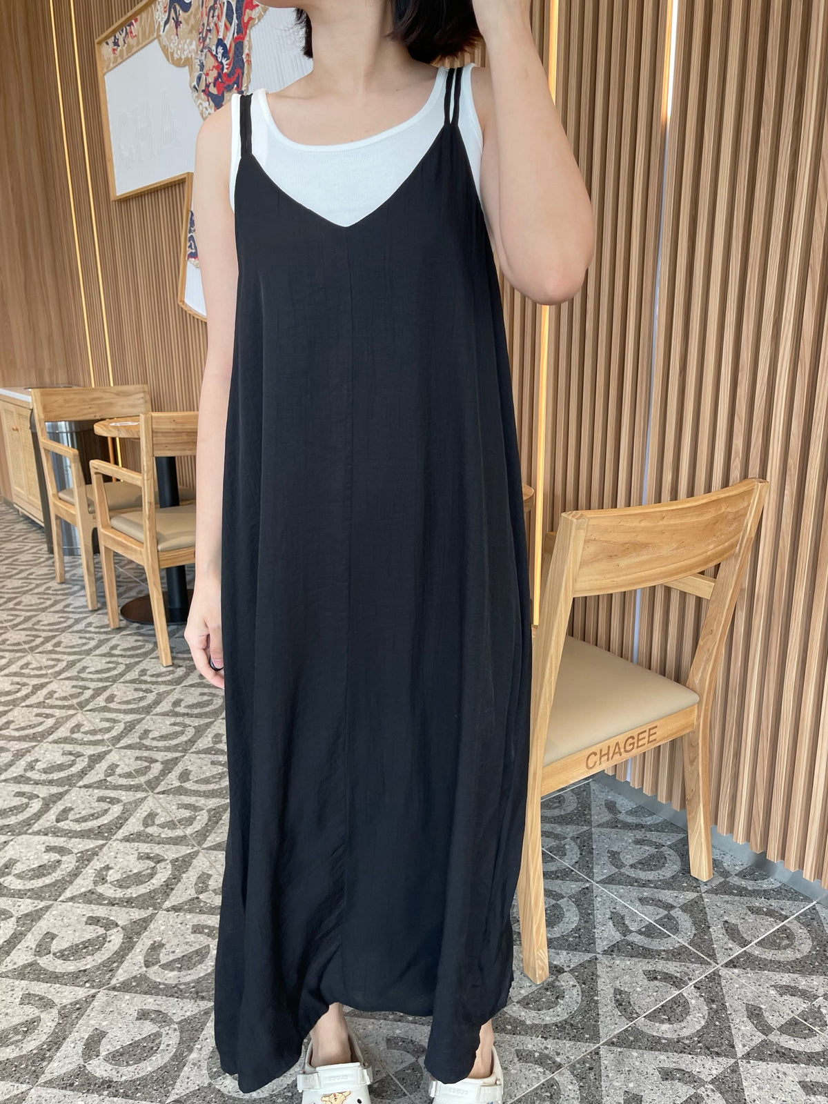 HELEN DRESS IN GREY/BLACK