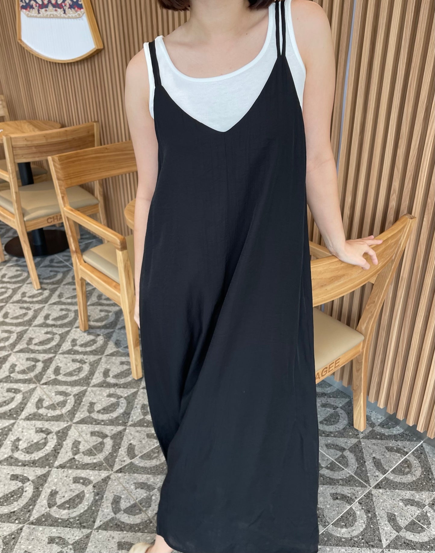 HELEN DRESS IN GREY/BLACK