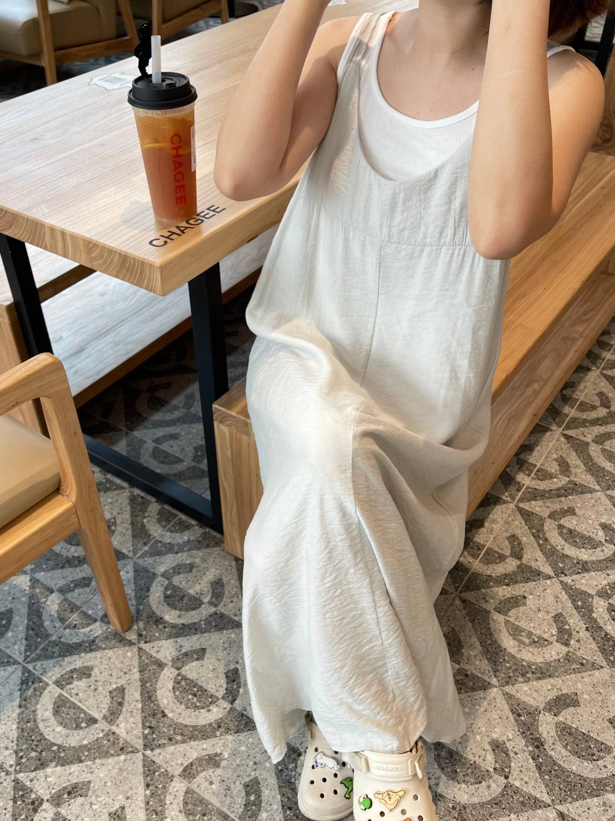 HELEN DRESS IN GREY/BLACK