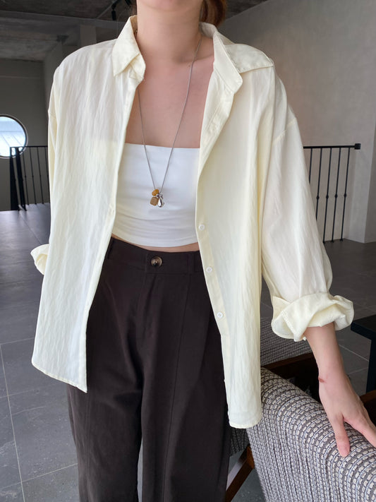 BASIC BLOUSE IN YELLOW/PINK