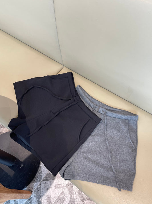 TEDDY HIGHWAIST SHORT IN GREY/BLACK