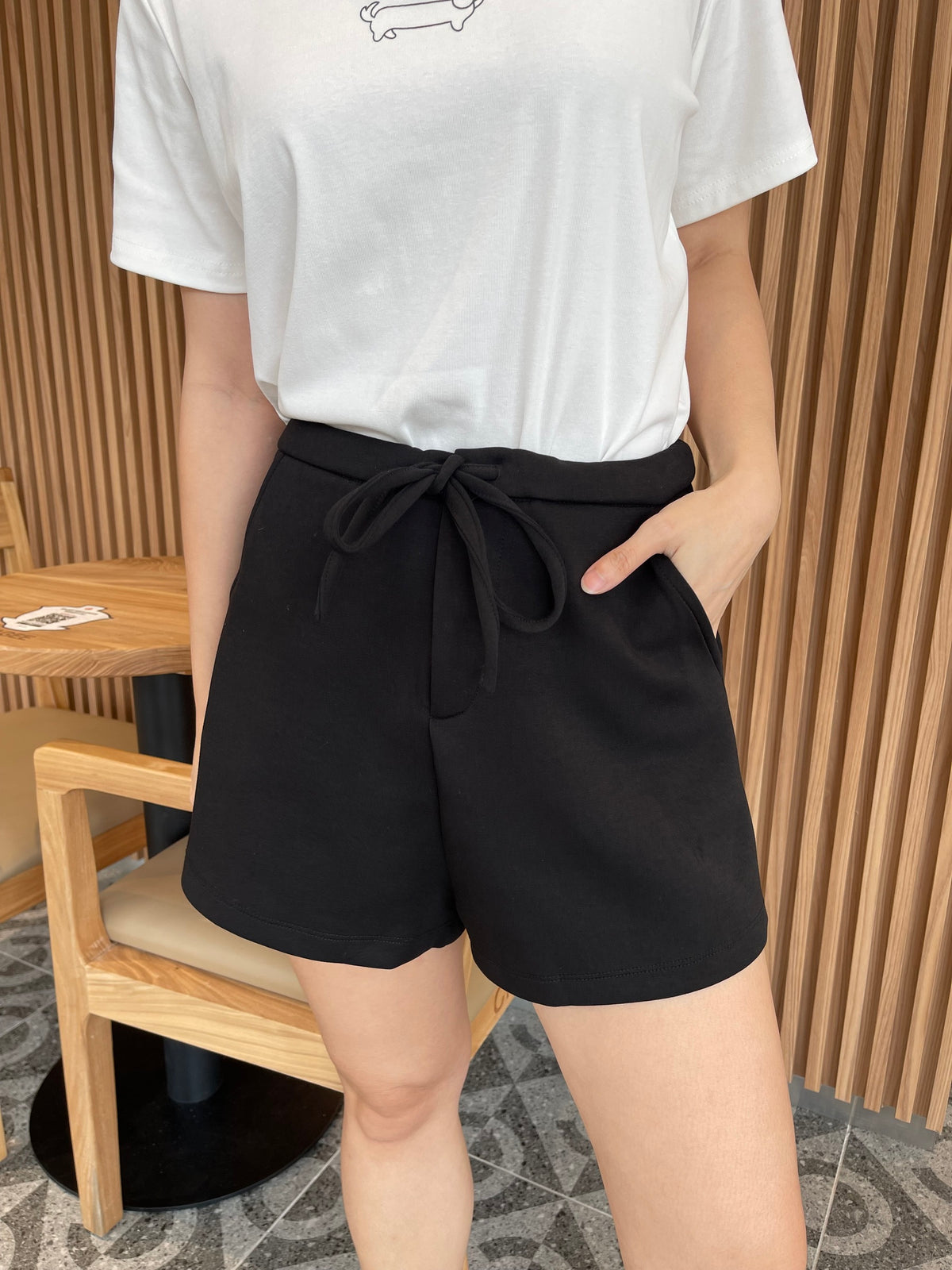 TEDDY HIGHWAIST SHORT IN GREY/BLACK