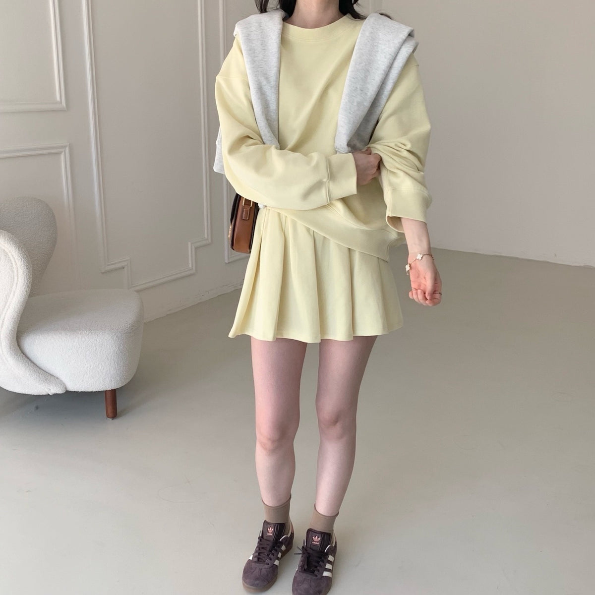 IA SWEATER SET IN YELLOW/GREY/BLUE