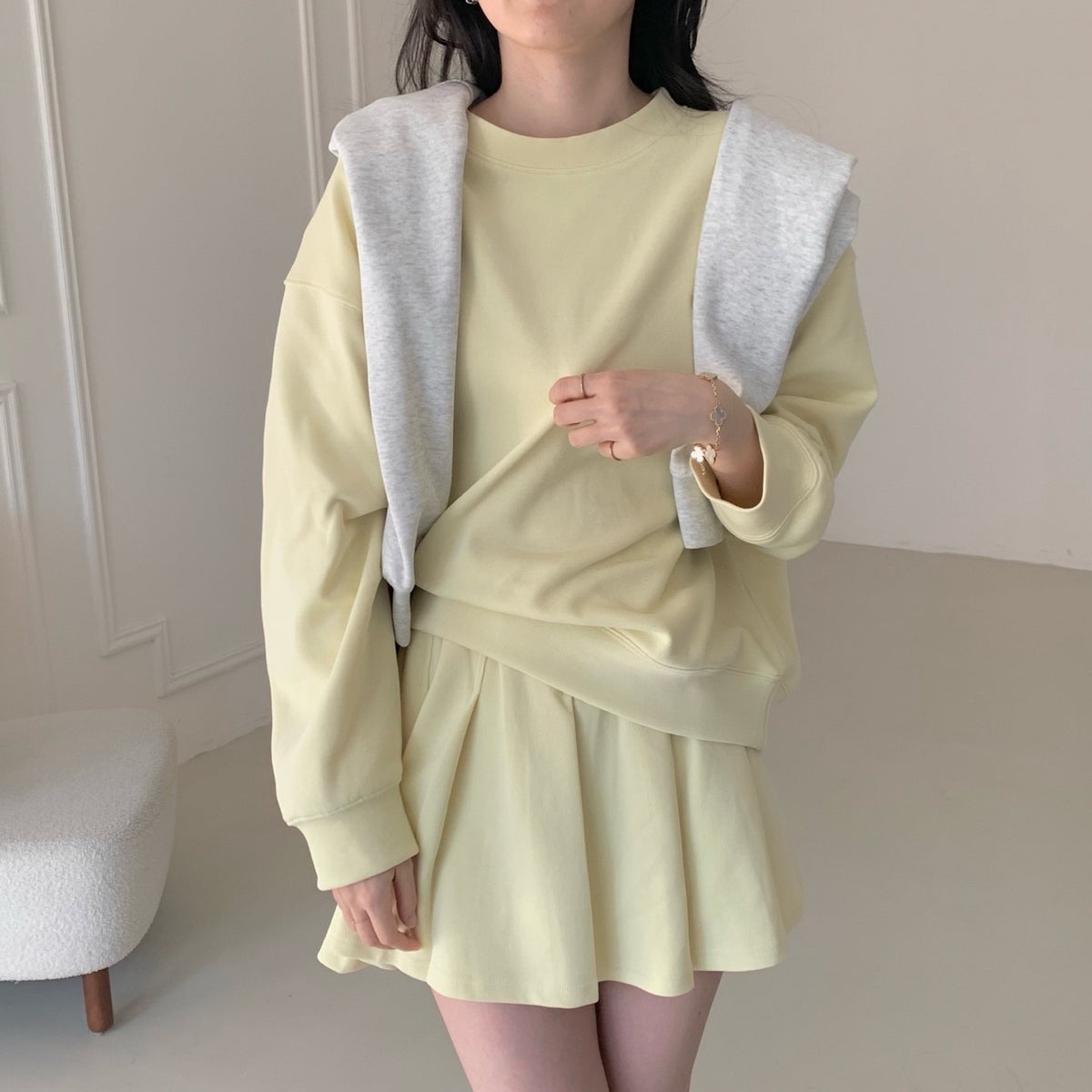 IA SWEATER SET IN YELLOW/GREY/BLUE