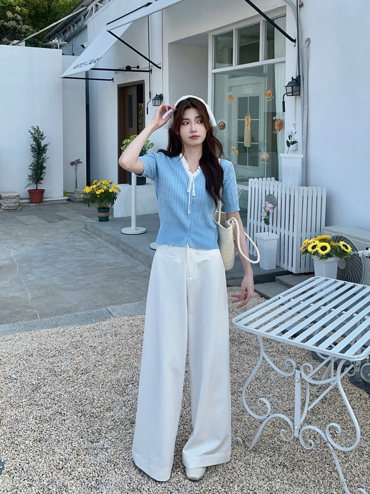 POLLY TROUSERS IN WHITE/GREY
