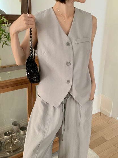 LILIAN VEST SET IN GREY