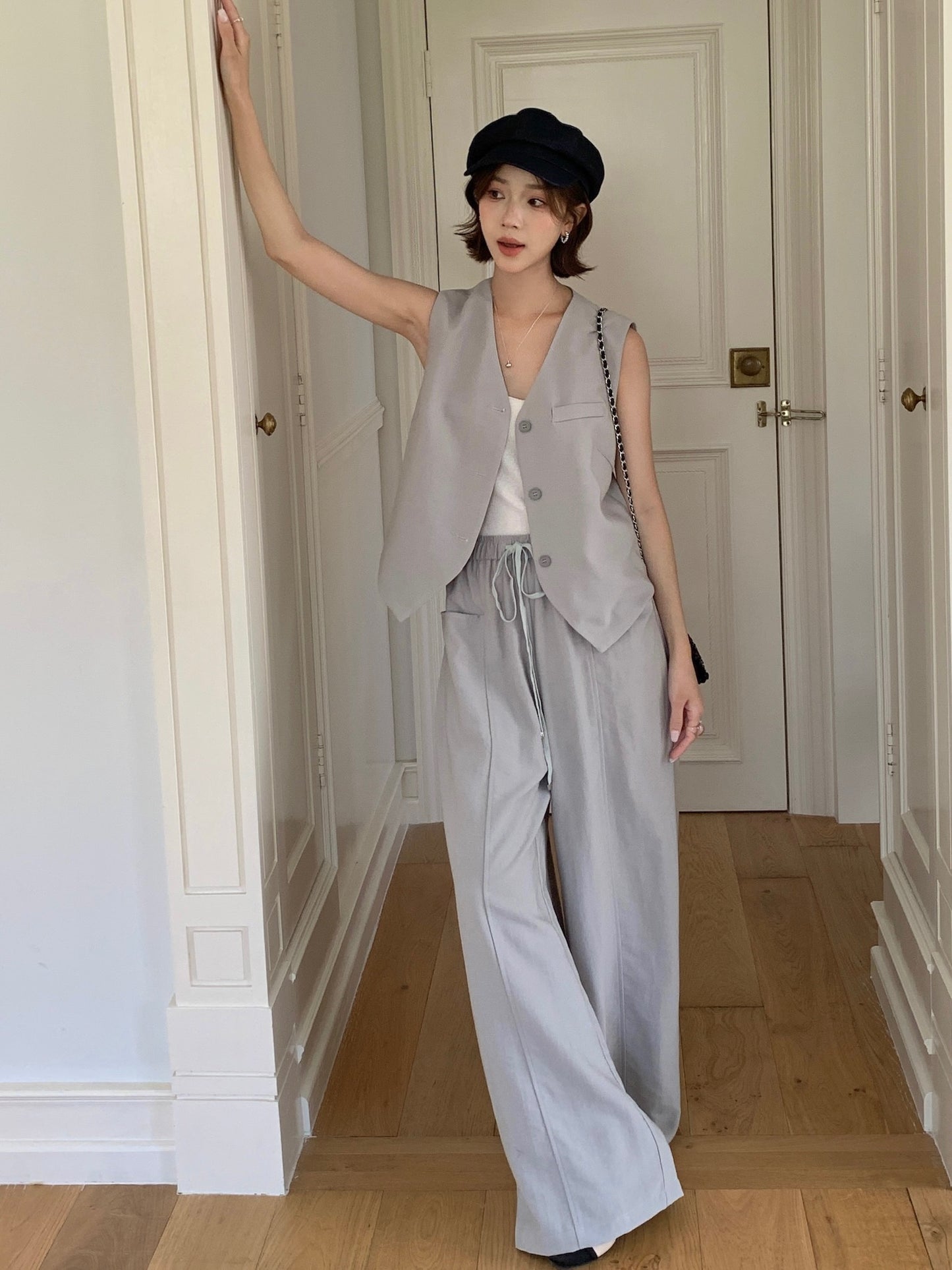 LILIAN VEST SET IN GREY