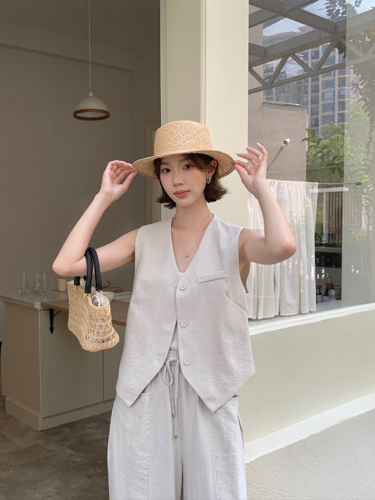 LILIAN VEST SET IN BEIGE