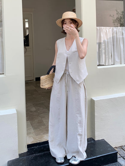 LILIAN VEST SET IN BEIGE