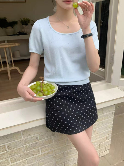 NORA KNIT TOP IN BEIGE/YELLOW/GREEN/BLUE