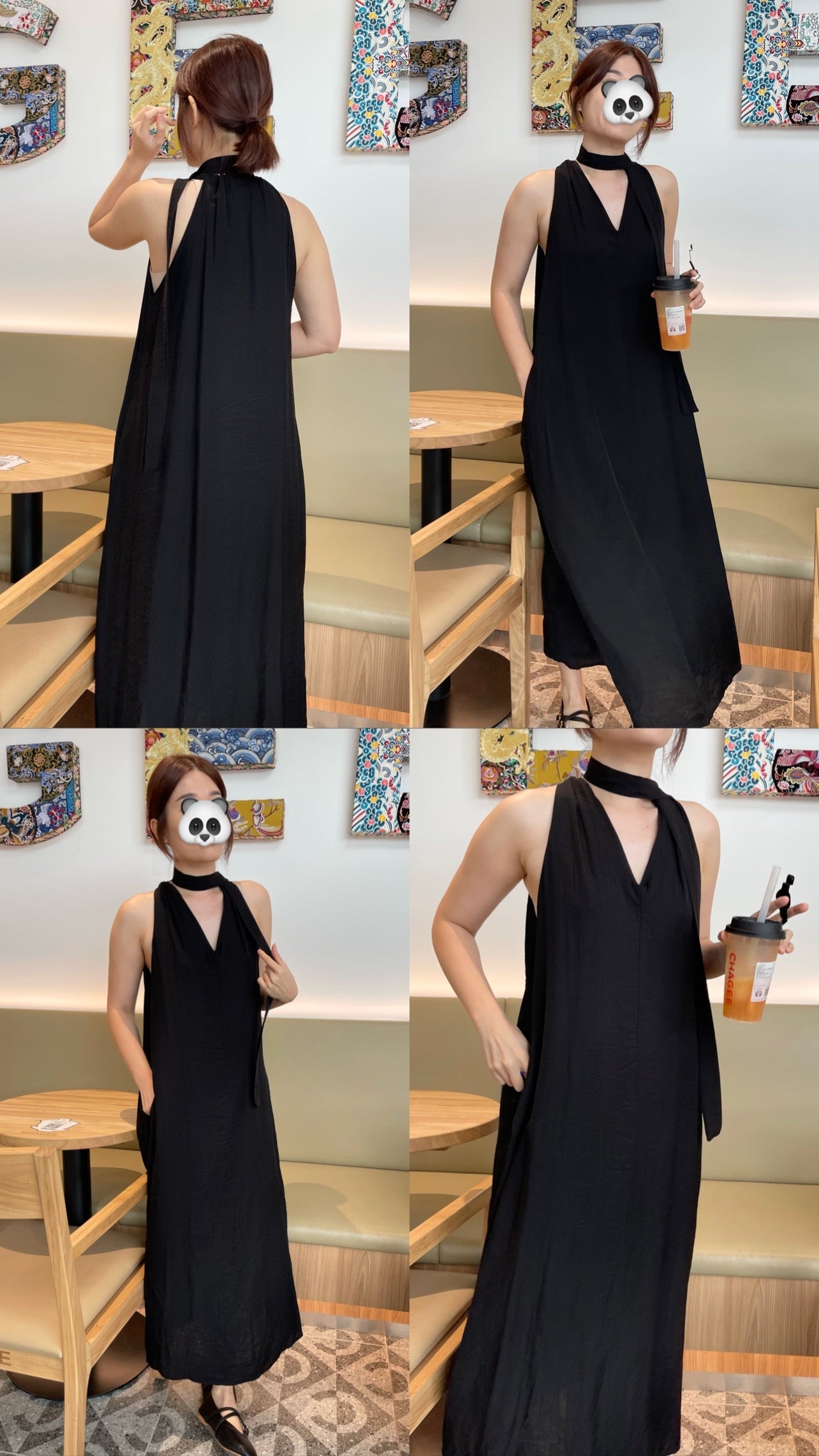 KARA DRESS IN BLACK/CREAM