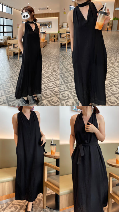 KARA DRESS IN BLACK/CREAM
