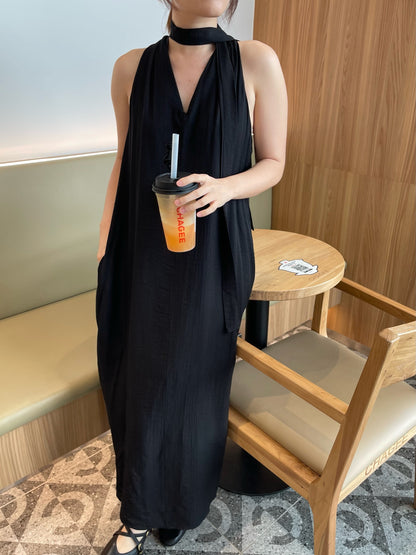 KARA DRESS IN BLACK/CREAM