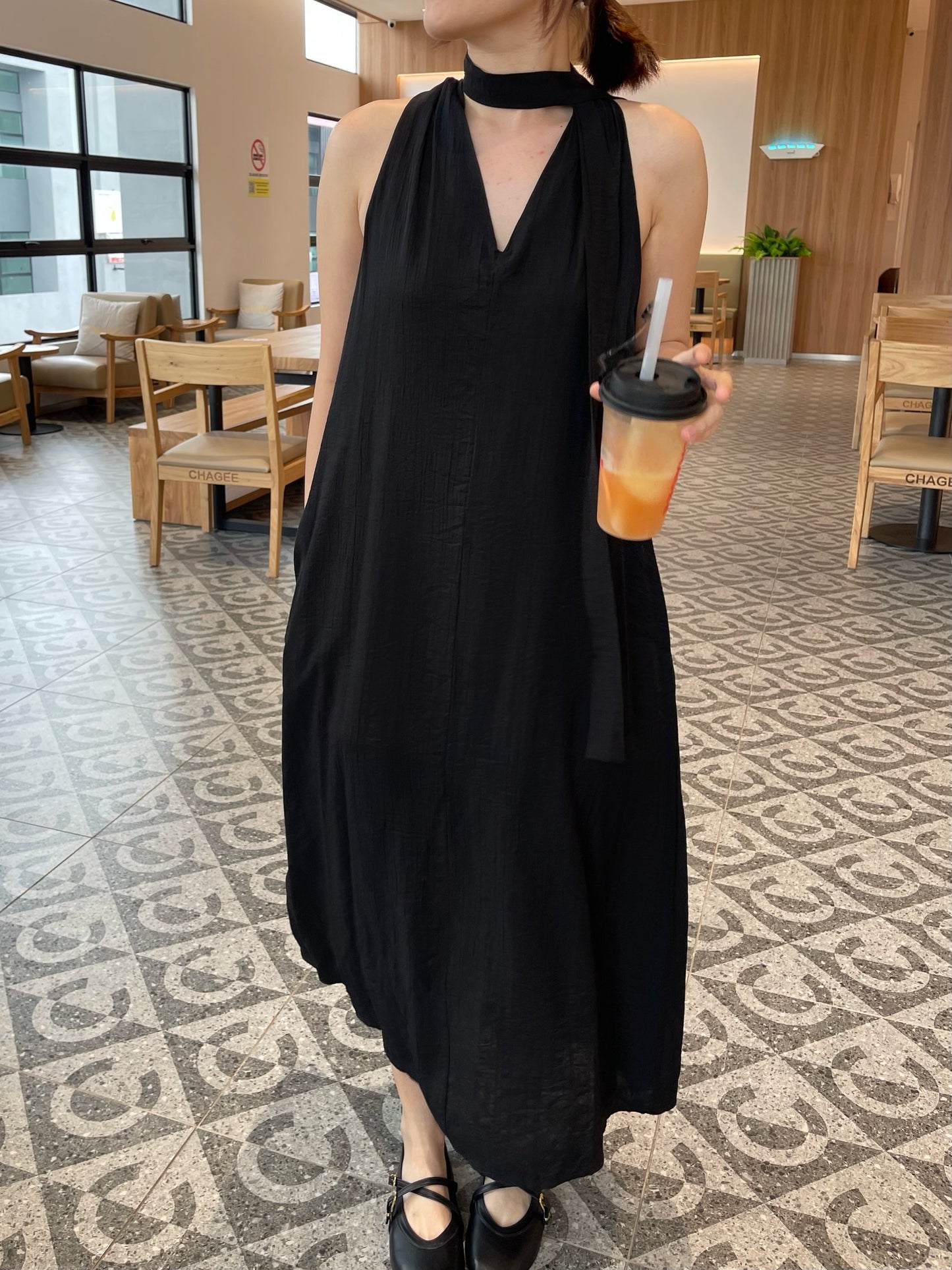 KARA DRESS IN BLACK/CREAM