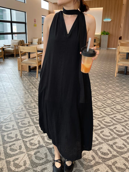 KARA DRESS IN BLACK/CREAM