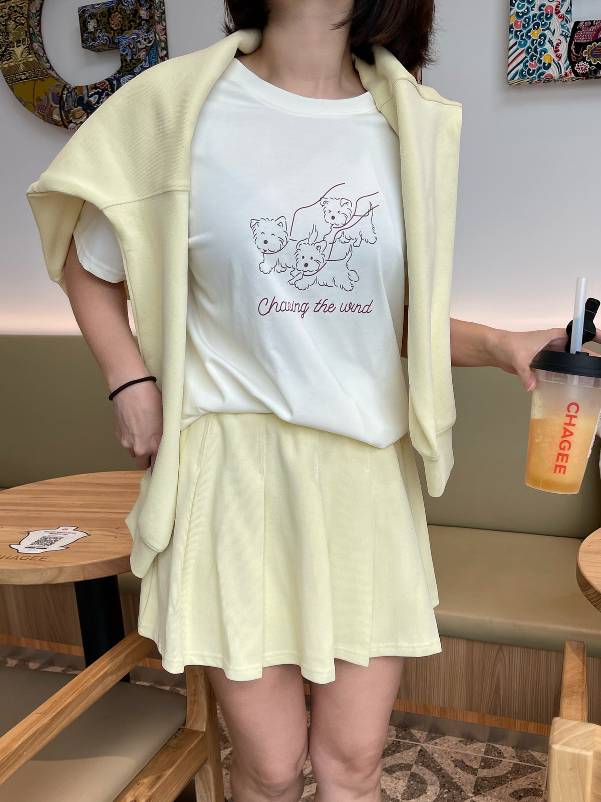 MY DOG TEE IN WHITE/PINK/BEIGE/GREY