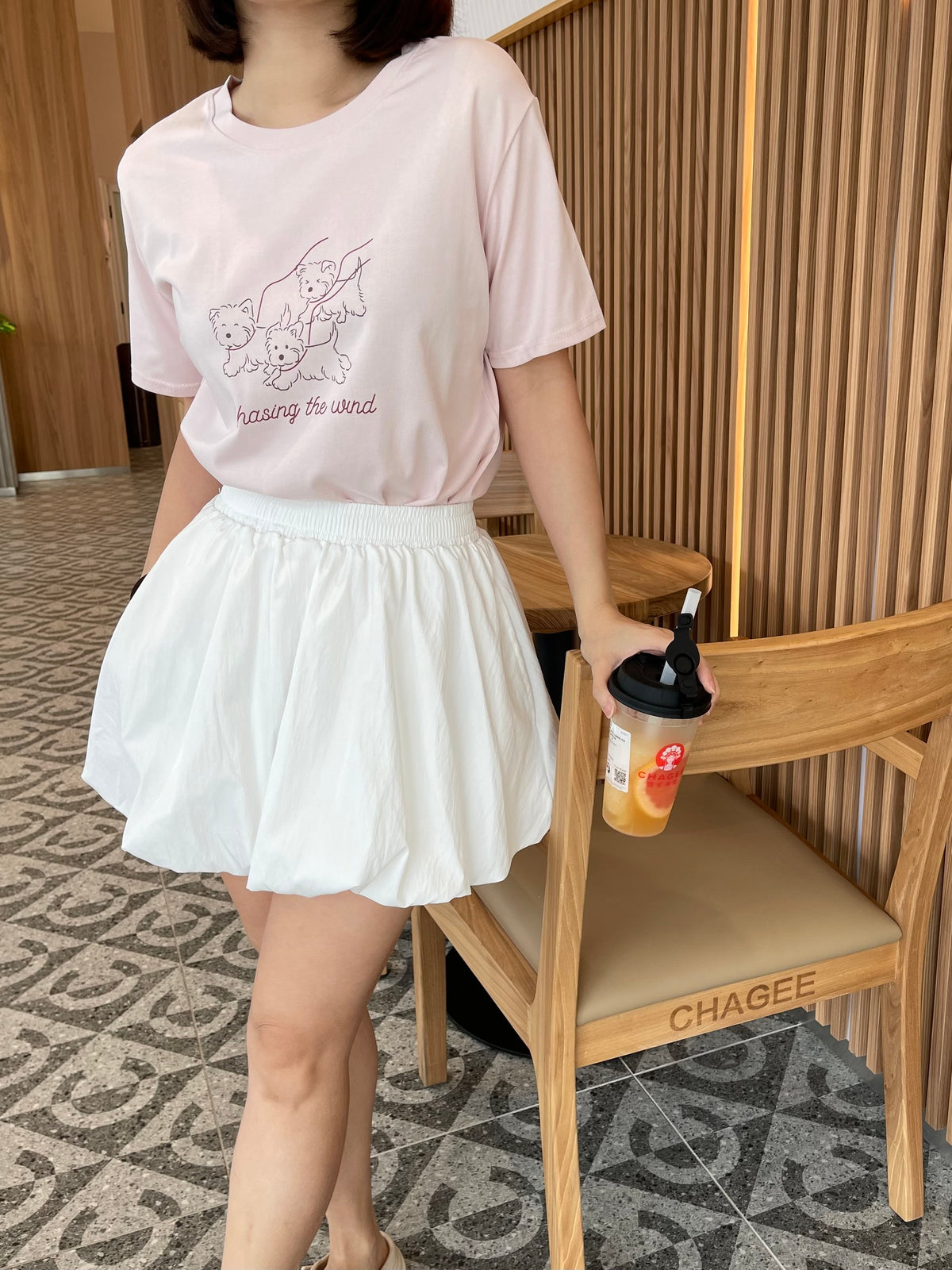 MY DOG TEE IN WHITE/PINK/BEIGE/GREY