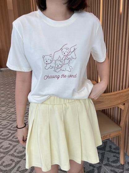 MY DOG TEE IN WHITE/PINK/BEIGE/GREY