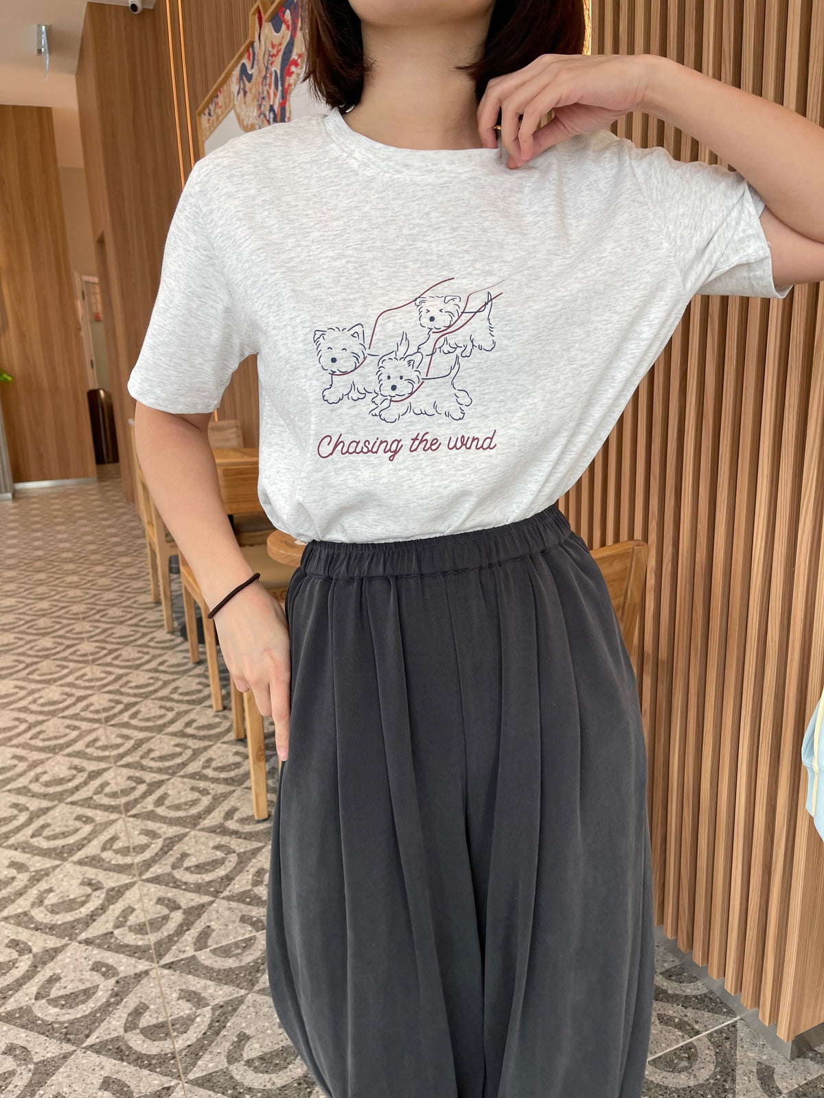 MY DOG TEE IN WHITE/PINK/BEIGE/GREY