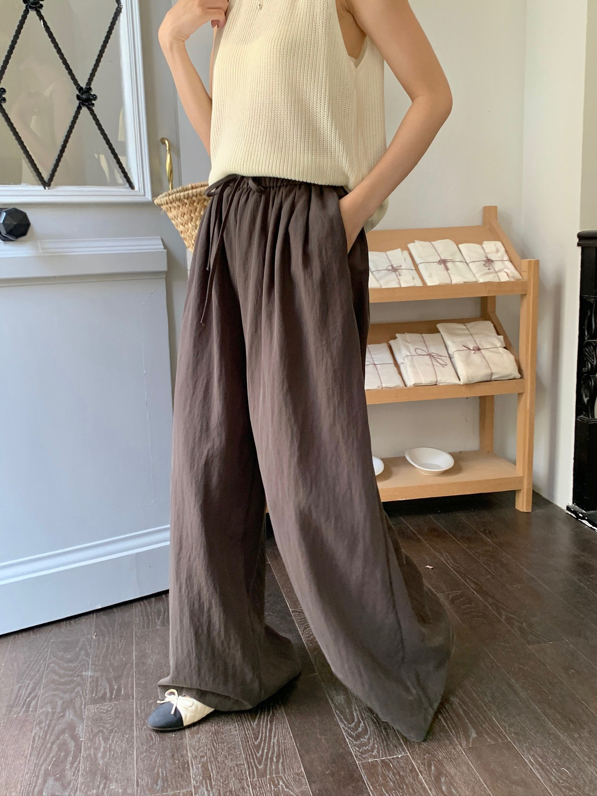 KONICO TROUSERS IN BEIGE/BROWN