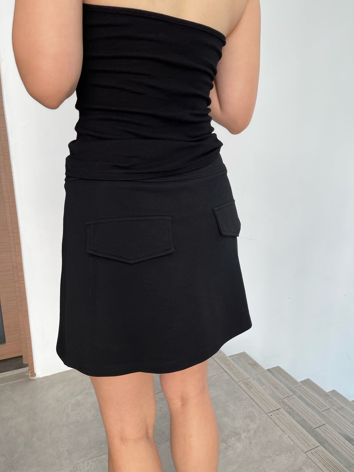 CHLOE MINI SKIRT IN BLACK / GREY