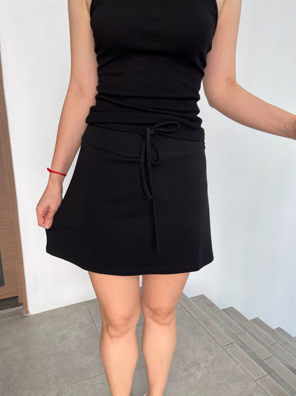 CHLOE MINI SKIRT IN BLACK / GREY
