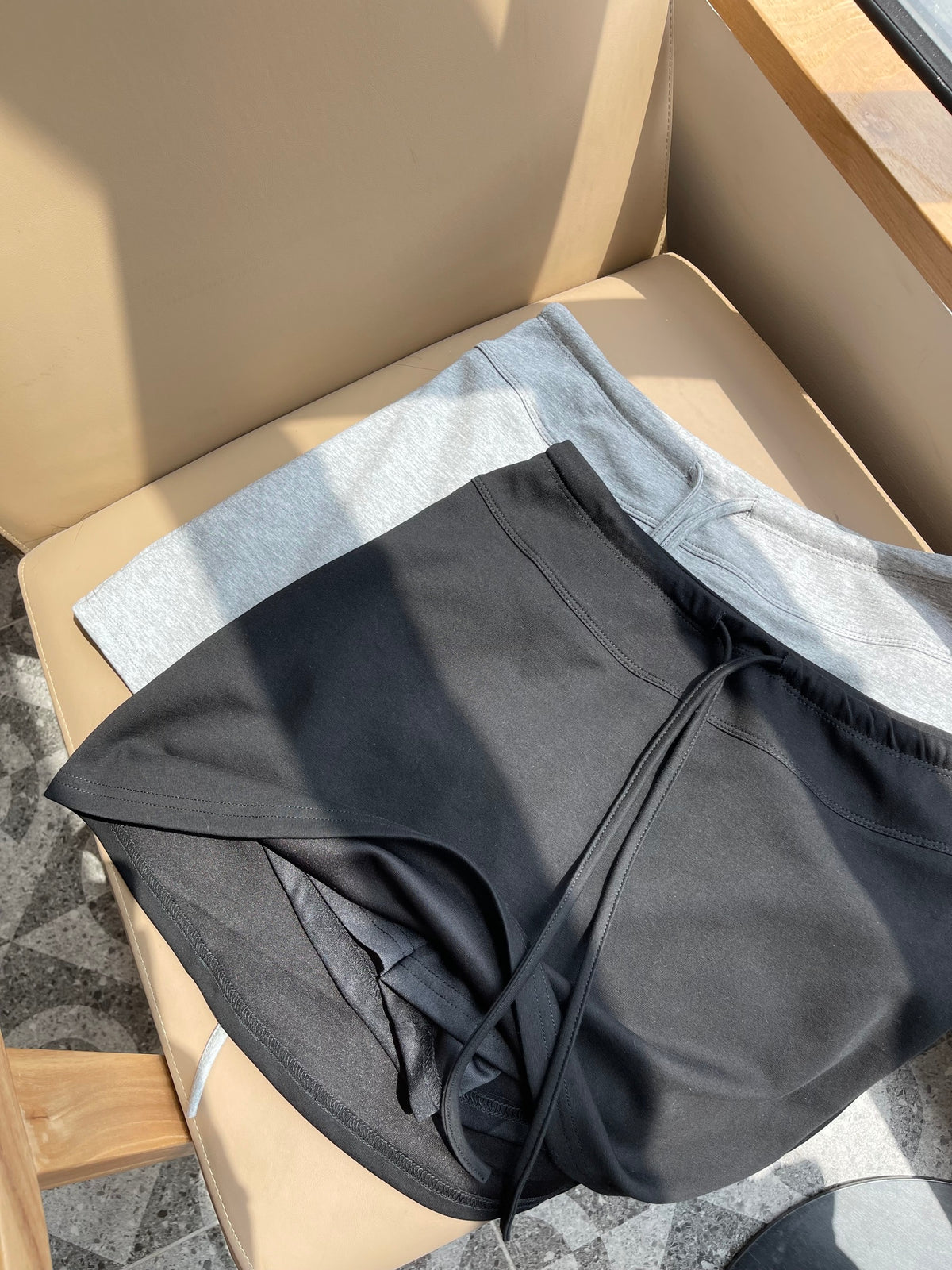 CHLOE MINI SKIRT IN BLACK / GREY