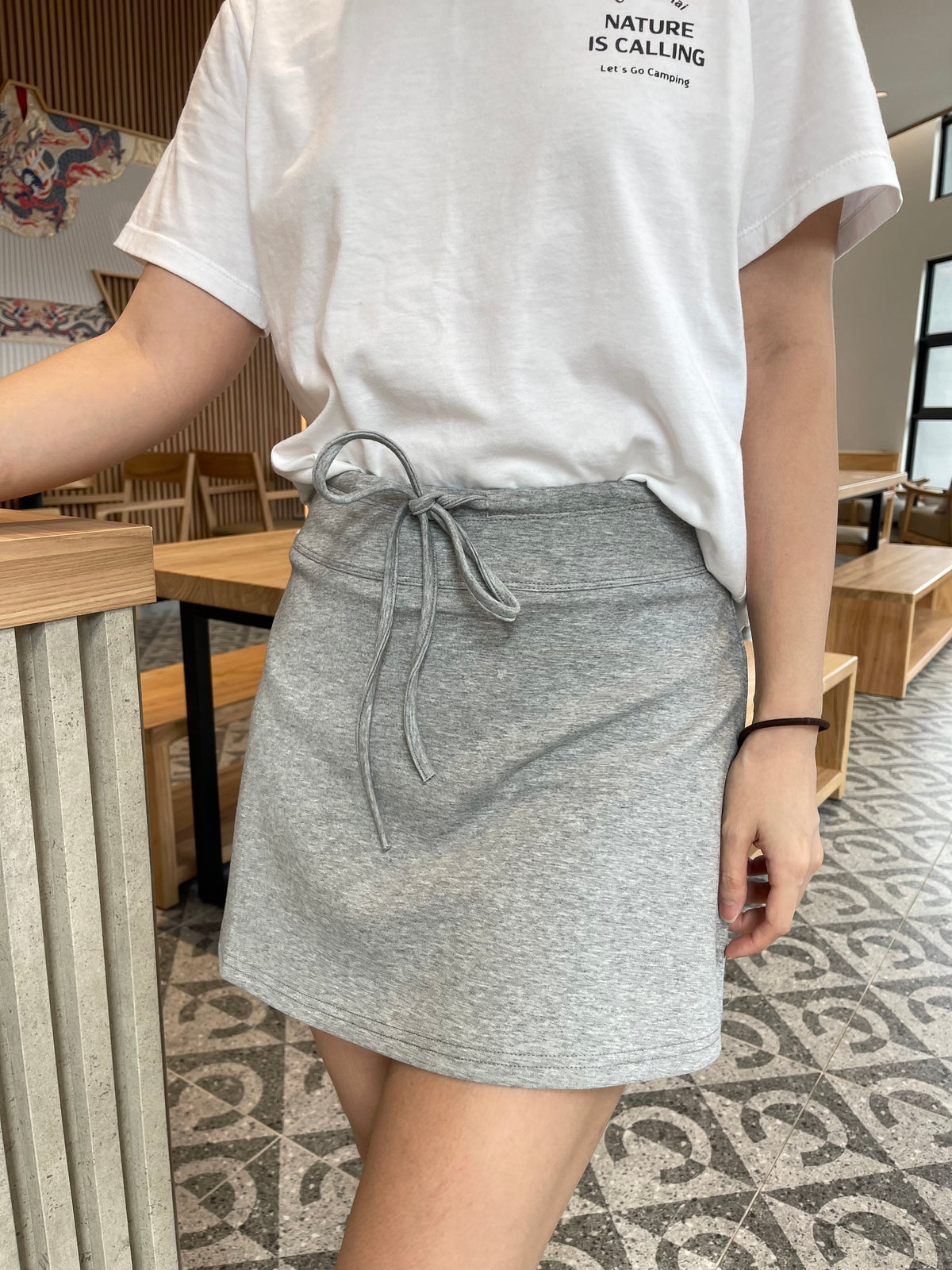 CHLOE MINI SKIRT IN BLACK / GREY