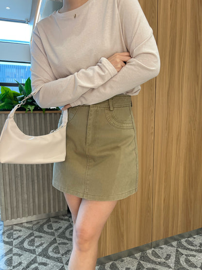 MAVA HIGHWAIST SKIRT IN KHAKI