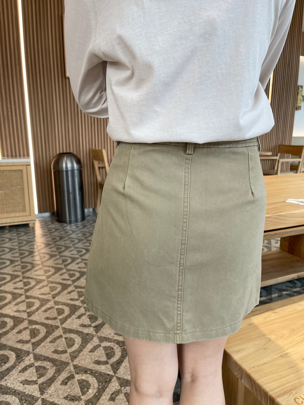 MAVA HIGHWAIST SKIRT IN KHAKI