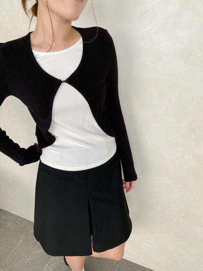 DOBI LONG SLEEVE TOP IN BROWN/BLACK