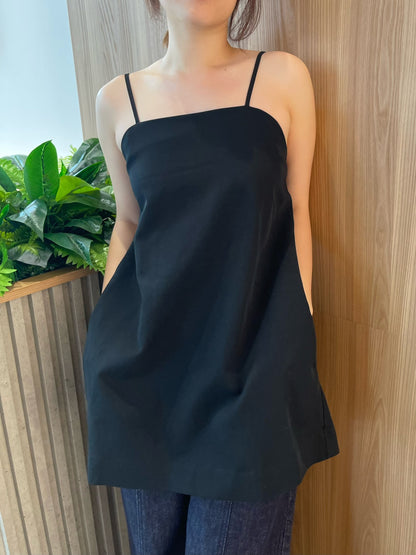BELLA SINGLET TOP IN BEIGE/BLACK