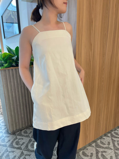 BELLA SINGLET TOP IN BEIGE/BLACK