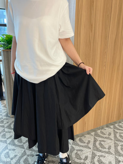 NYLON DESIGN SKIRT IN WHITE/BLACK