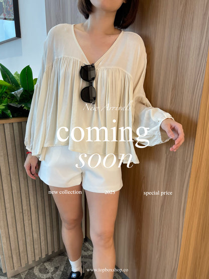 VERRIS BLOUSE TOP IN WHITE/BLACK/BEIGE/KHAKI/BROWN