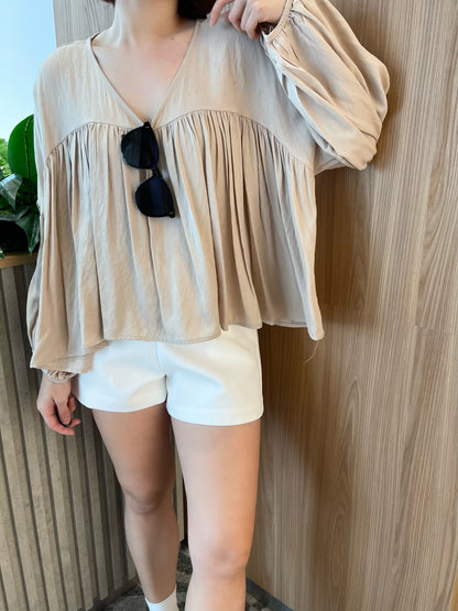 VERRIS BLOUSE TOP IN WHITE/BLACK/BEIGE/KHAKI/BROWN