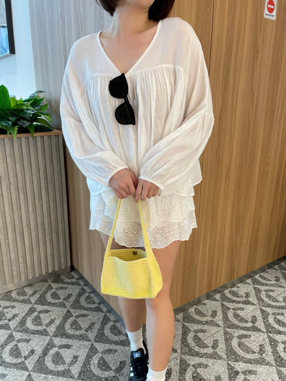 VERRIS BLOUSE TOP IN WHITE/BLACK/BEIGE/KHAKI/BROWN