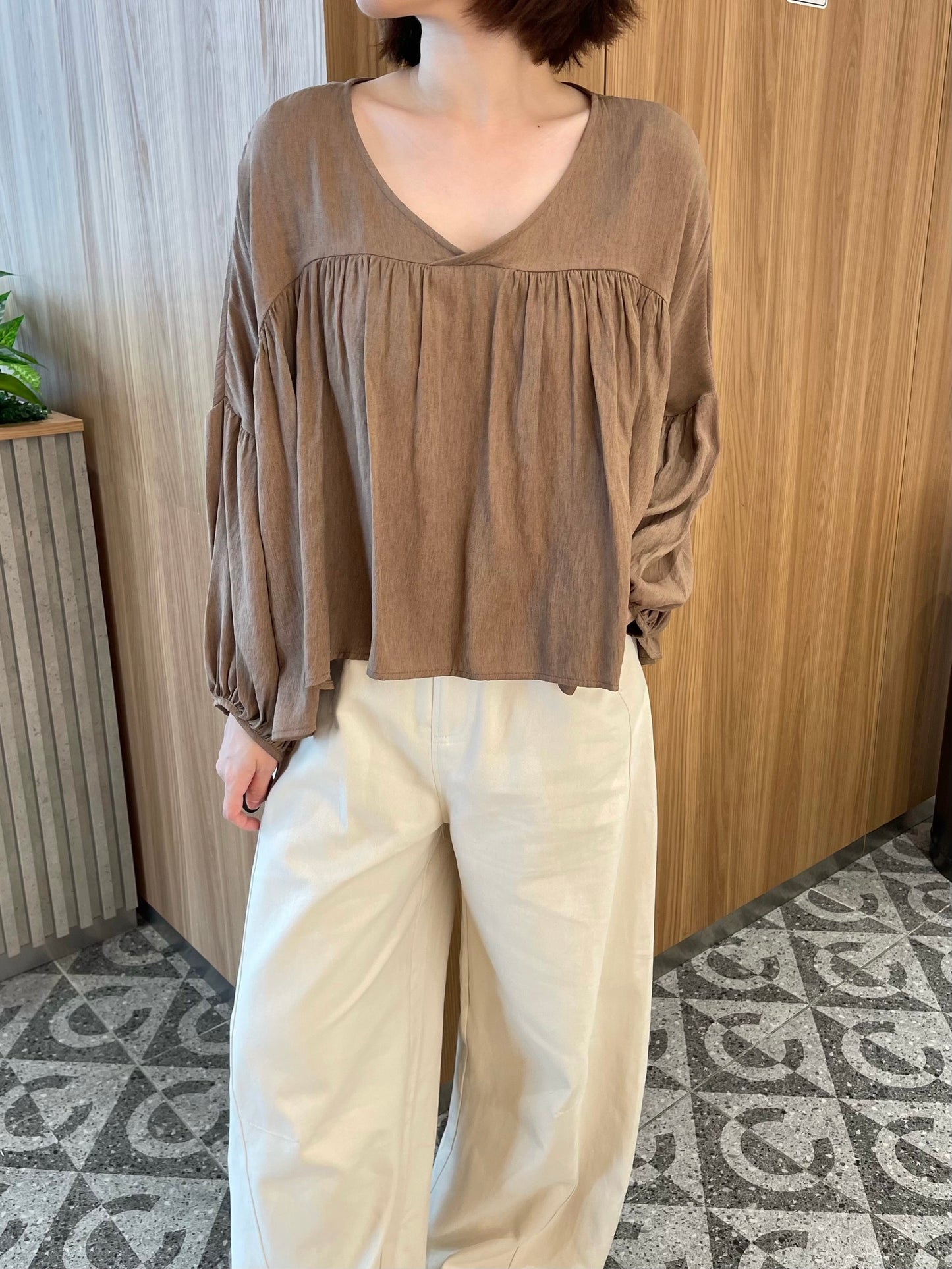 VERRIS BLOUSE TOP IN WHITE/BLACK/BEIGE/KHAKI/BROWN