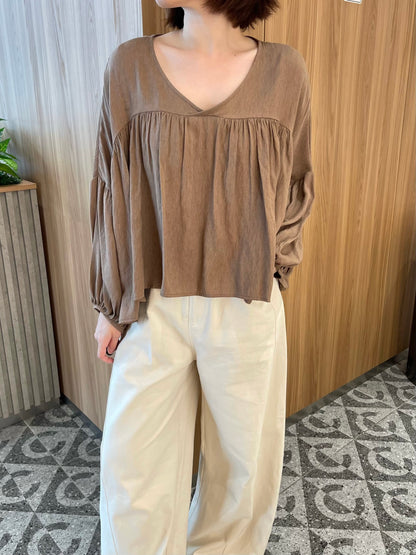 VERRIS BLOUSE TOP IN WHITE/BLACK/BEIGE/KHAKI/BROWN