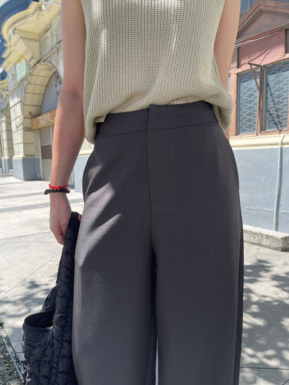 GLORIA HIGH WAIST TROUSERS IN BLACK/GREY