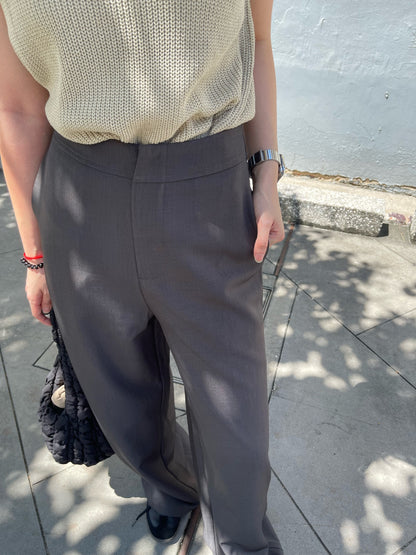 GLORIA HIGH WAIST TROUSERS IN BLACK/GREY