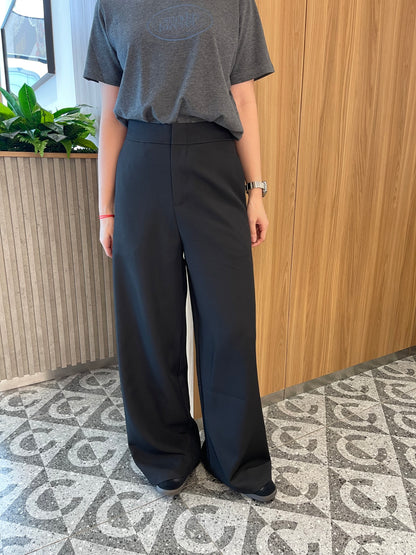 GLORIA HIGH WAIST TROUSERS IN BLACK/GREY