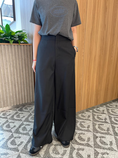 GLORIA HIGH WAIST TROUSERS IN BLACK/GREY