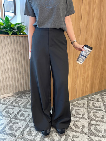 GLORIA HIGH WAIST TROUSERS IN BLACK/GREY